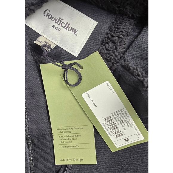 Goodfellow & Co Men's Quarter Zip Black Adaptive Sweatshirt- Size Medium - Picture 4 of 4